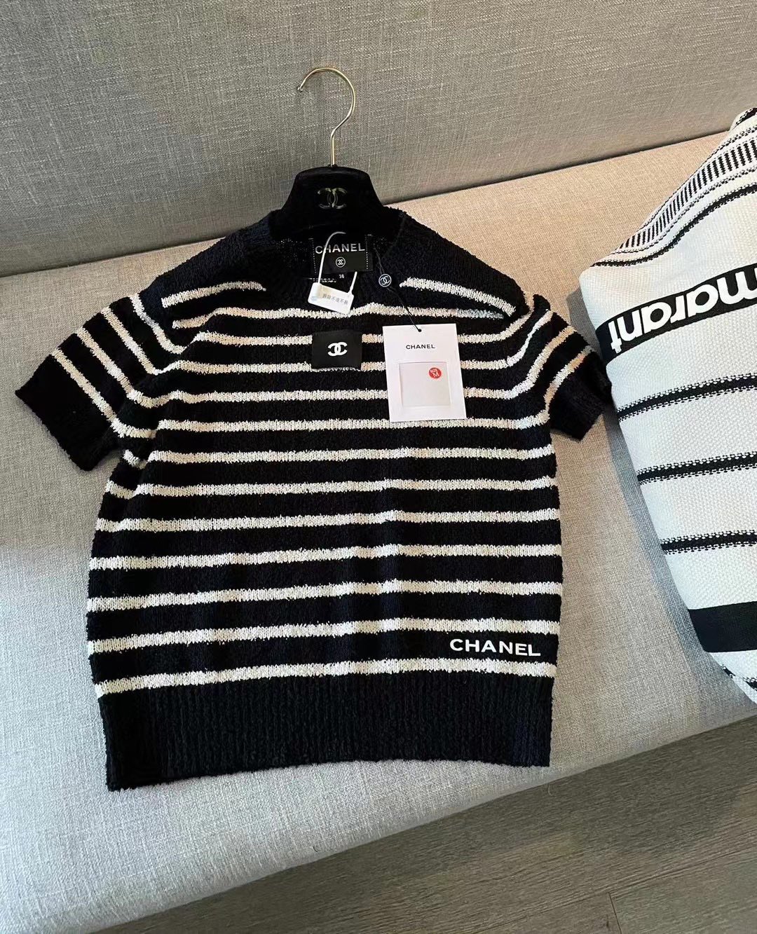 [TOP] CH@NEL Vintage Knitted Short Sleeve  - 2 Color - Chanel