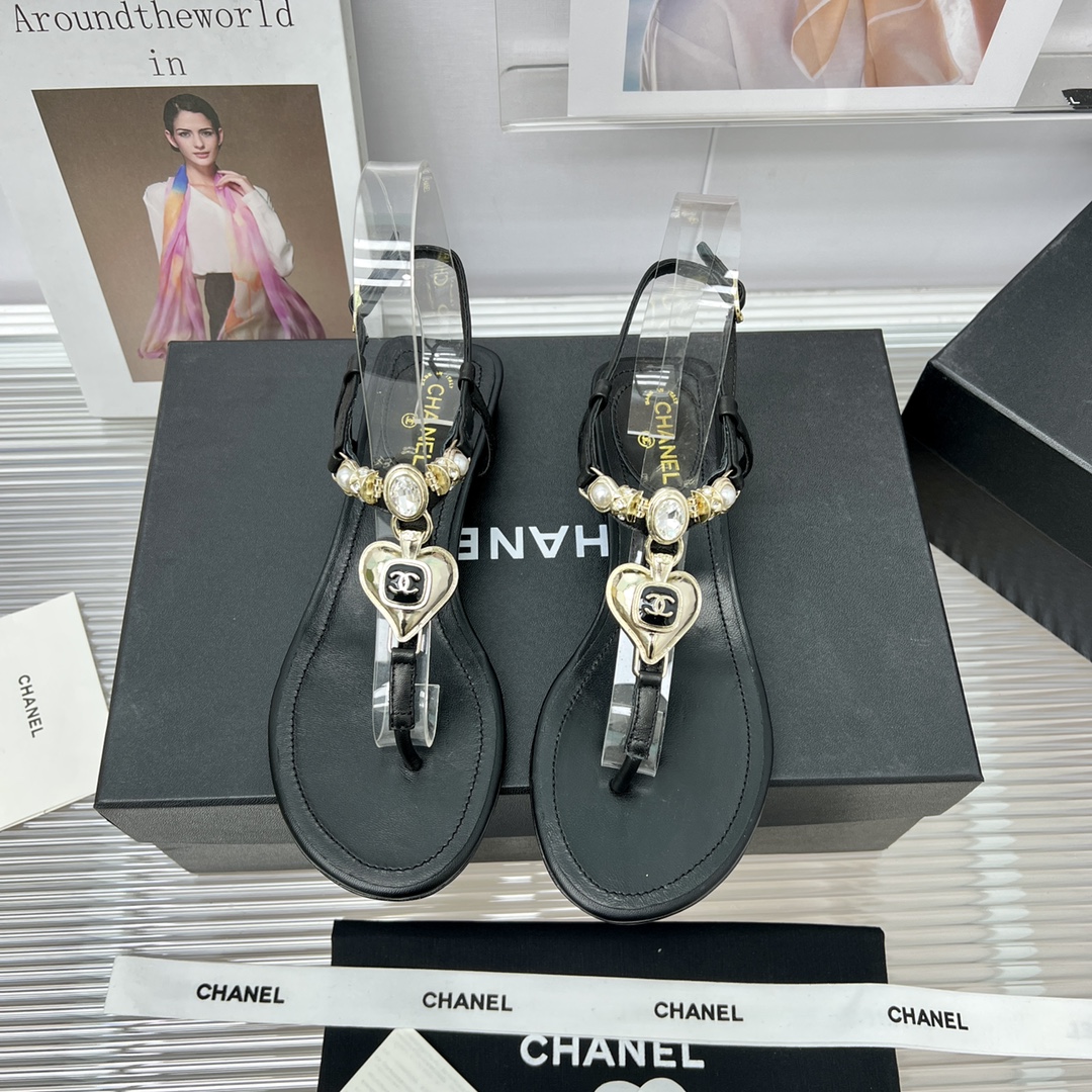 [TOP] CH@NEL Flip Flops  Sandals - 4 Color - Chanel