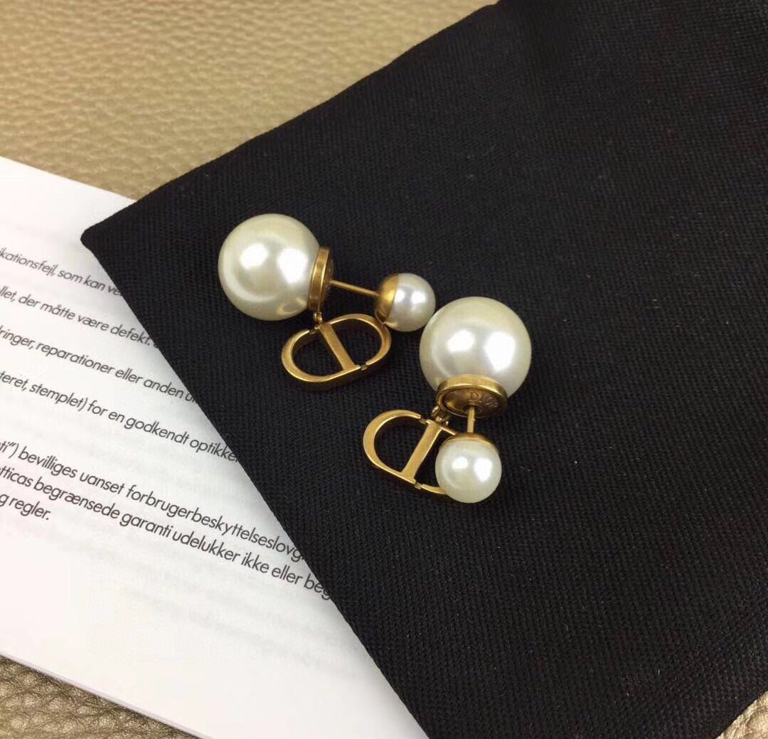 [Top] D!or Pearly Stud Earrings - Christian Dior