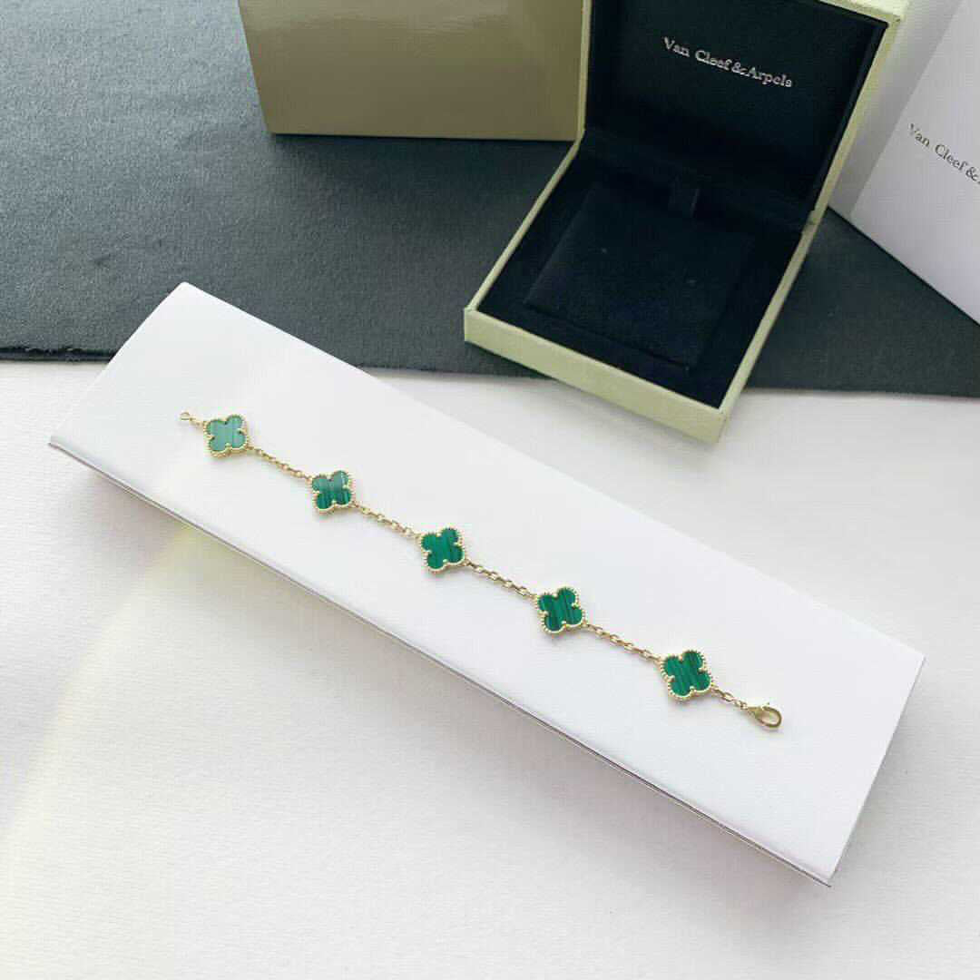 [TOP] V@nCleff VCA 5 Motifs Bracelet - Green - Vancleff