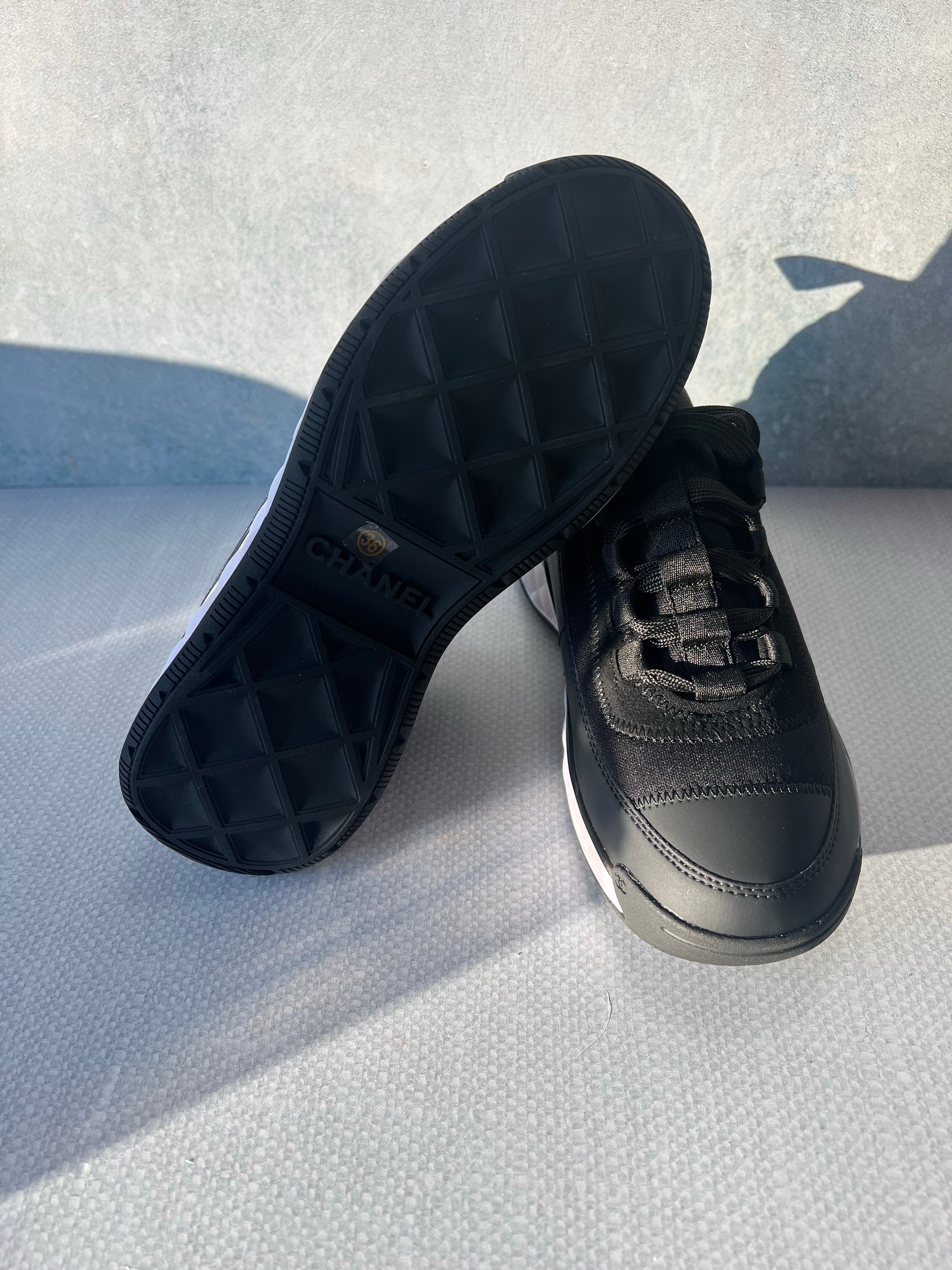 [TOP] CH@NEL Tennis Shoes - Black - Chanel