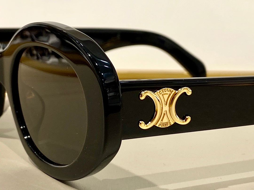 [TOP] C€LINE Triomphe 01 Sunglasses in Acetate - Black - Celine