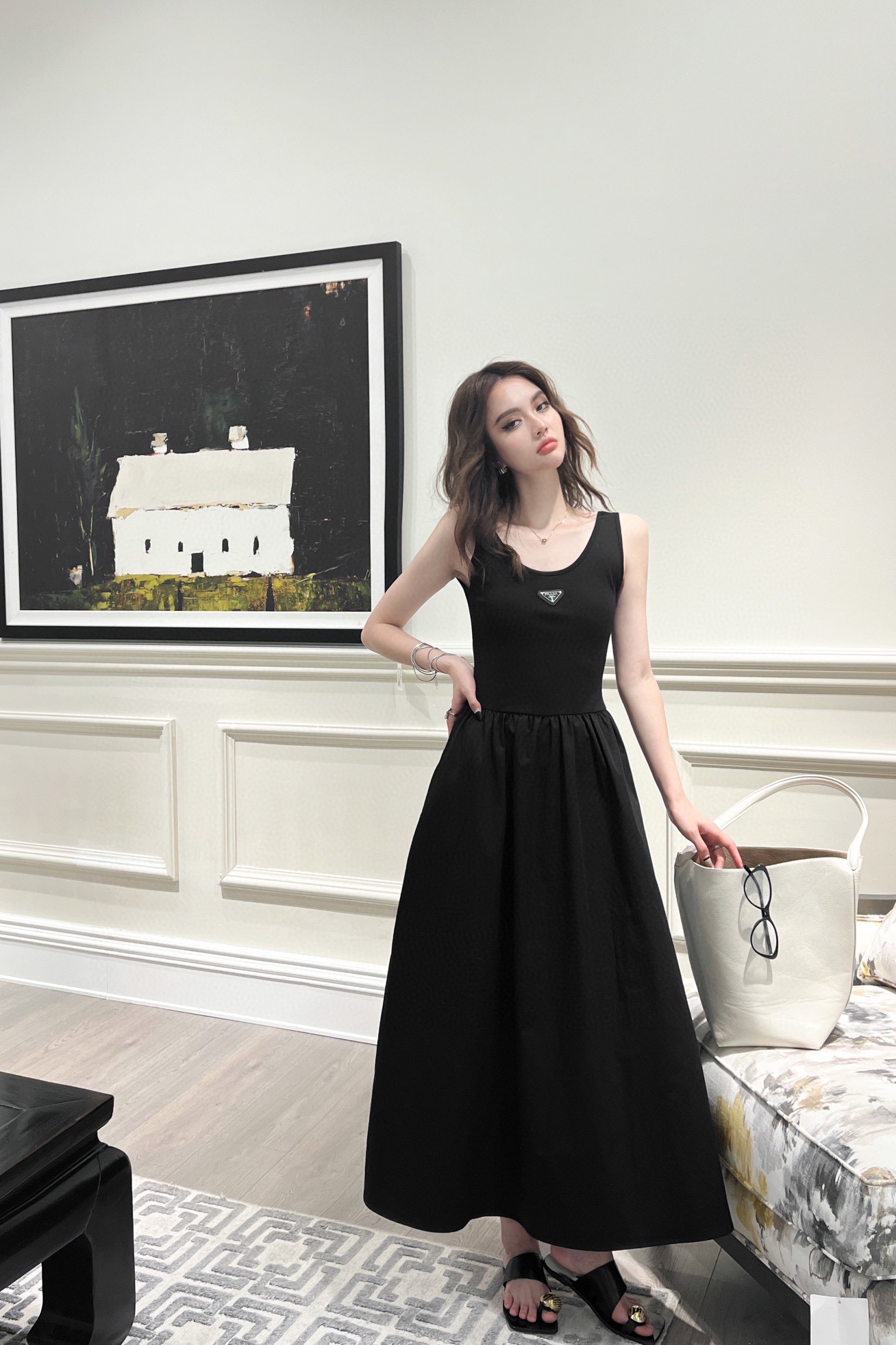 [TOP] PR@DA U-Neck Casual Dress - Black  - Prada