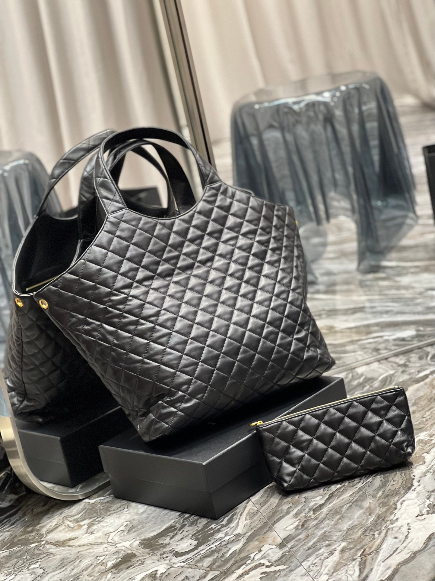 [TOP] Y$L Icare Tote 2022 - Black - Ysl Yves Saint Laurent (25% OFF TIME LIMITED SALE)