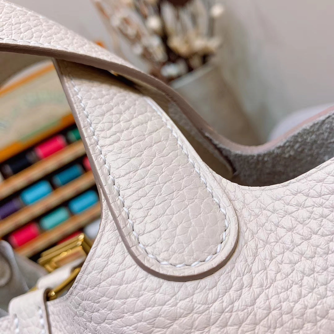 [TOP] H€RMES Picotin 18cm - White & GHW - Hermes