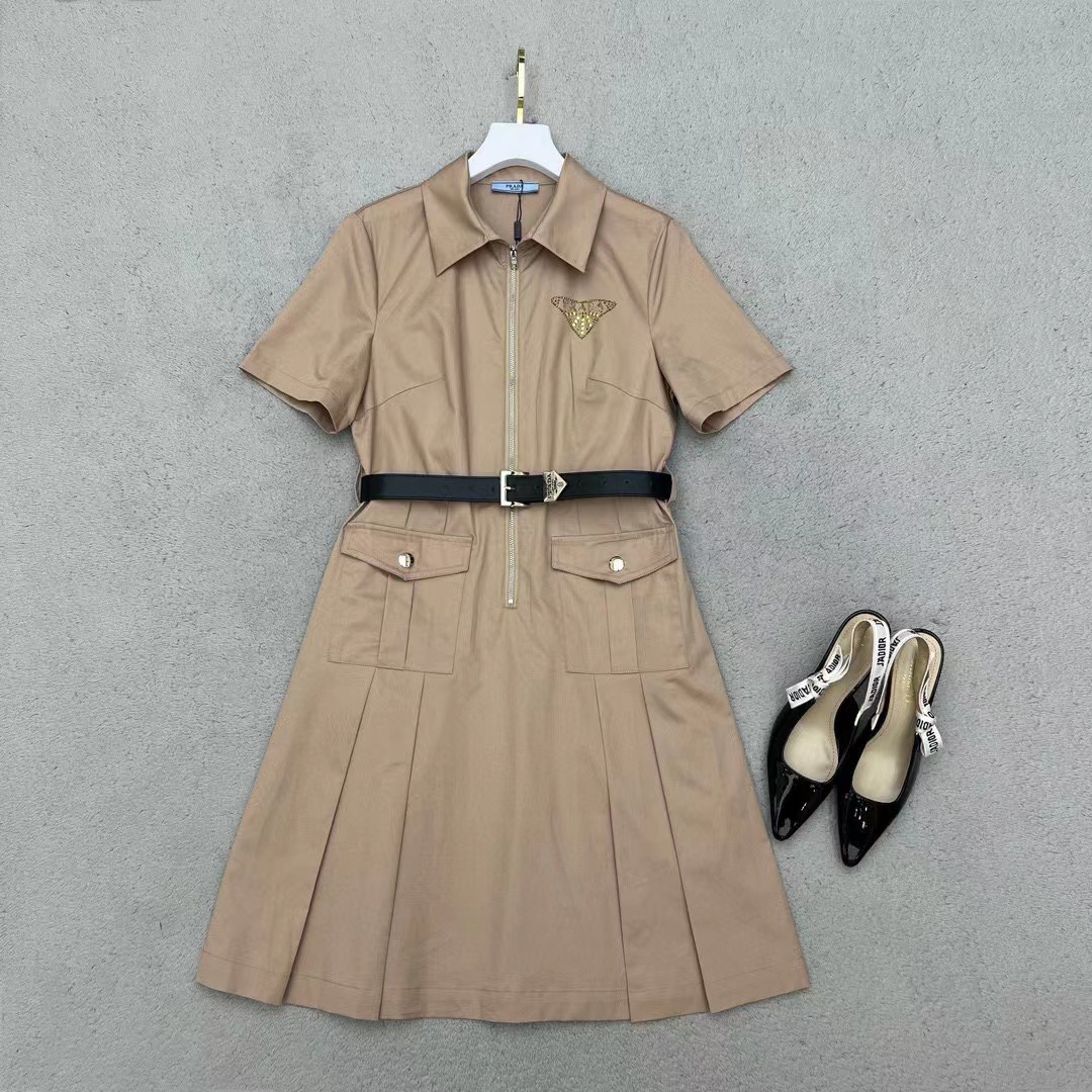 [TOP] PR@DA Lapel Zip Dress - 2 Color - Prada