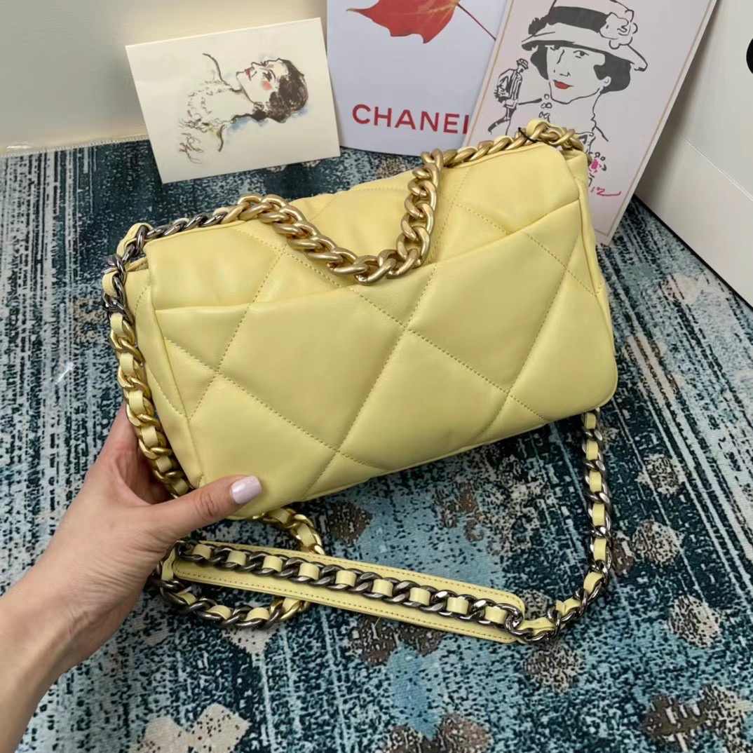 [TOP] CH@NEL19 Bag Small/Medium/Maxi - Yellow - Chanel