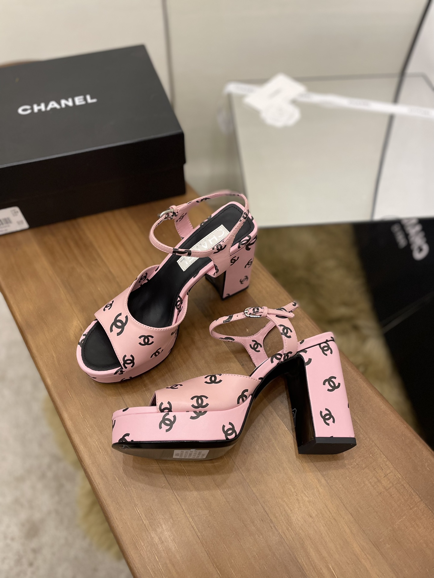 [TOP] CH@NEL Chunky Heels - 8 Color - Chanel