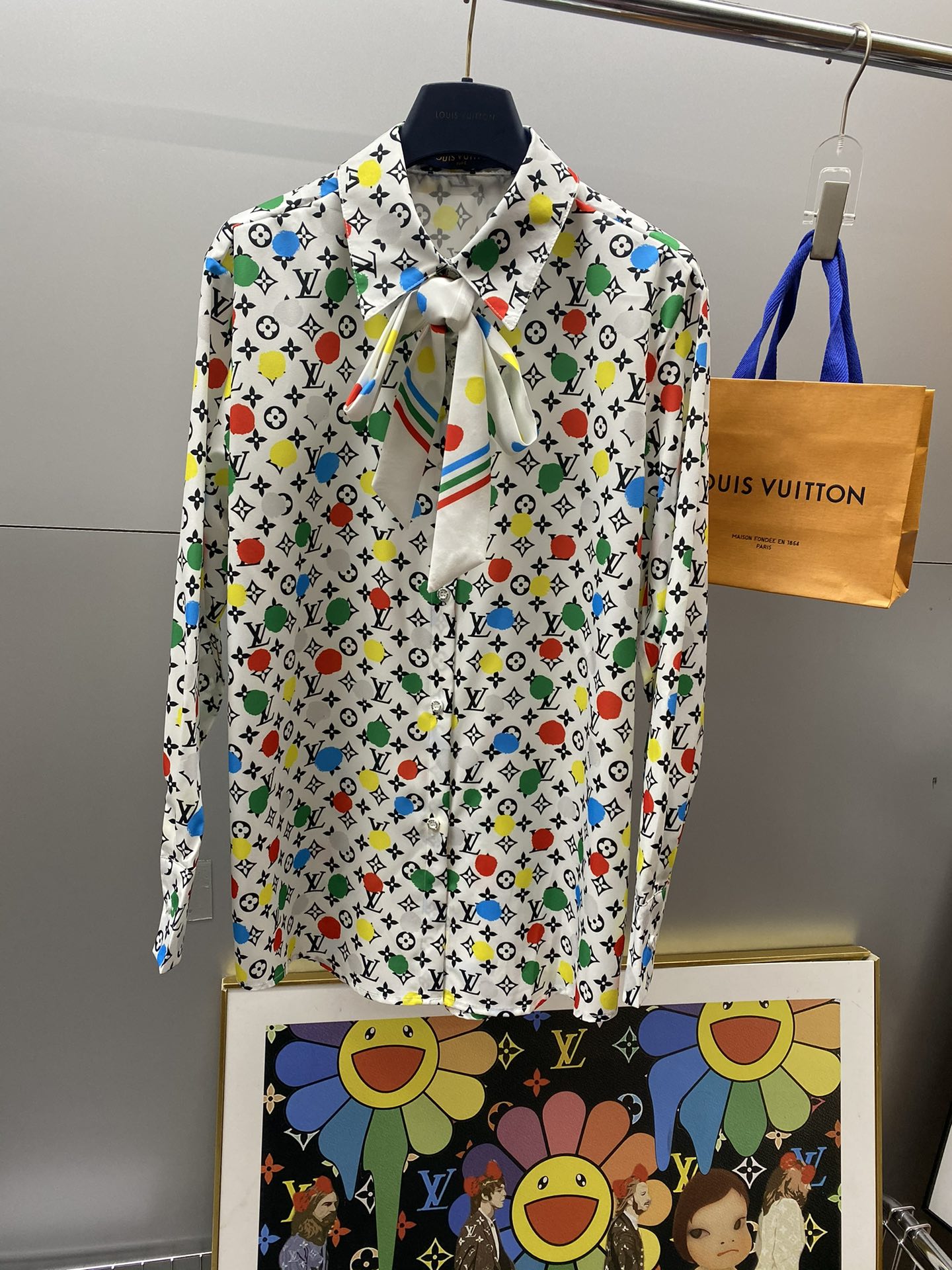 [TOP] L&V Polka Dot Shirt  - 2 Color - LV Louis Vuitton