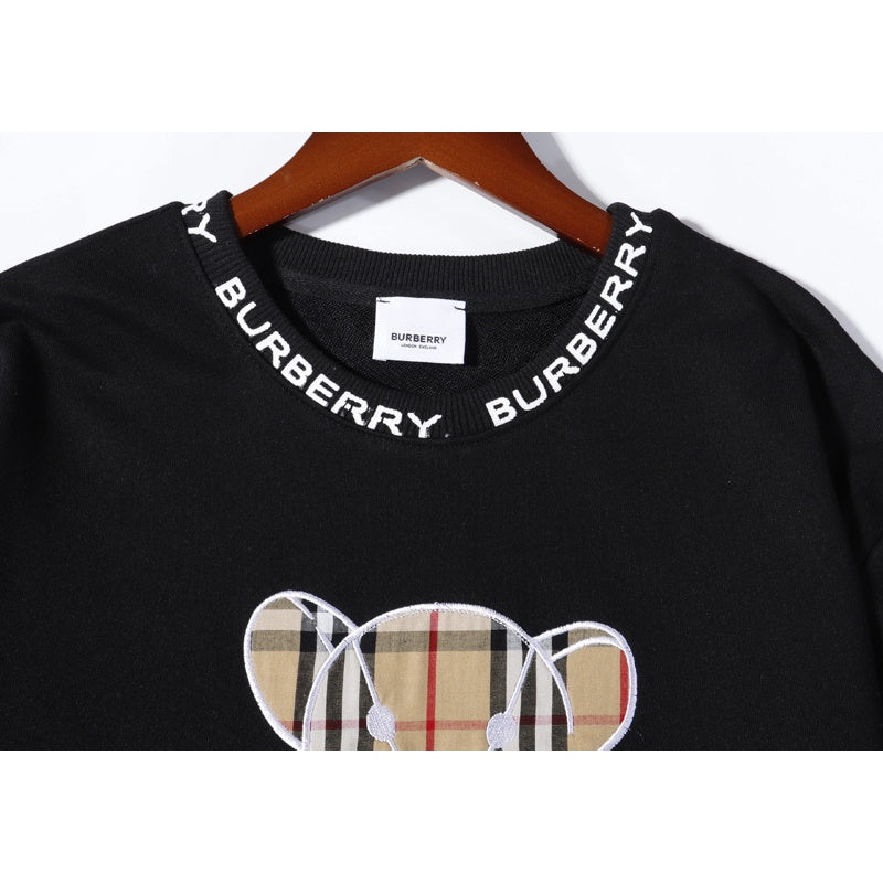 [TOP] BURB€RRY Classic Sweater Padded Round Neck - Black - Burberry