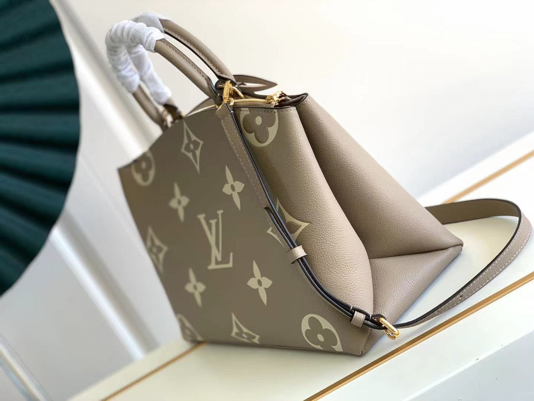 [TOP] L&V L*V Grand Palais Monogram Empreinte Bi-Color Bag - Turtle Dove - LV Louis Vuitton