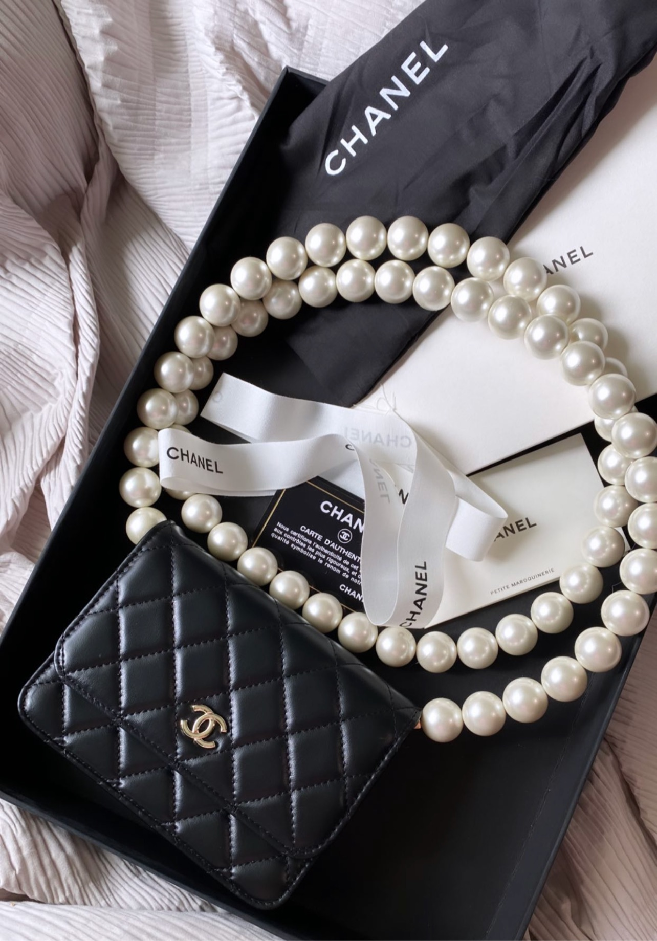 [TOP] CH@NEL Classic Flap WOC Pear Chain - Black - Chanel