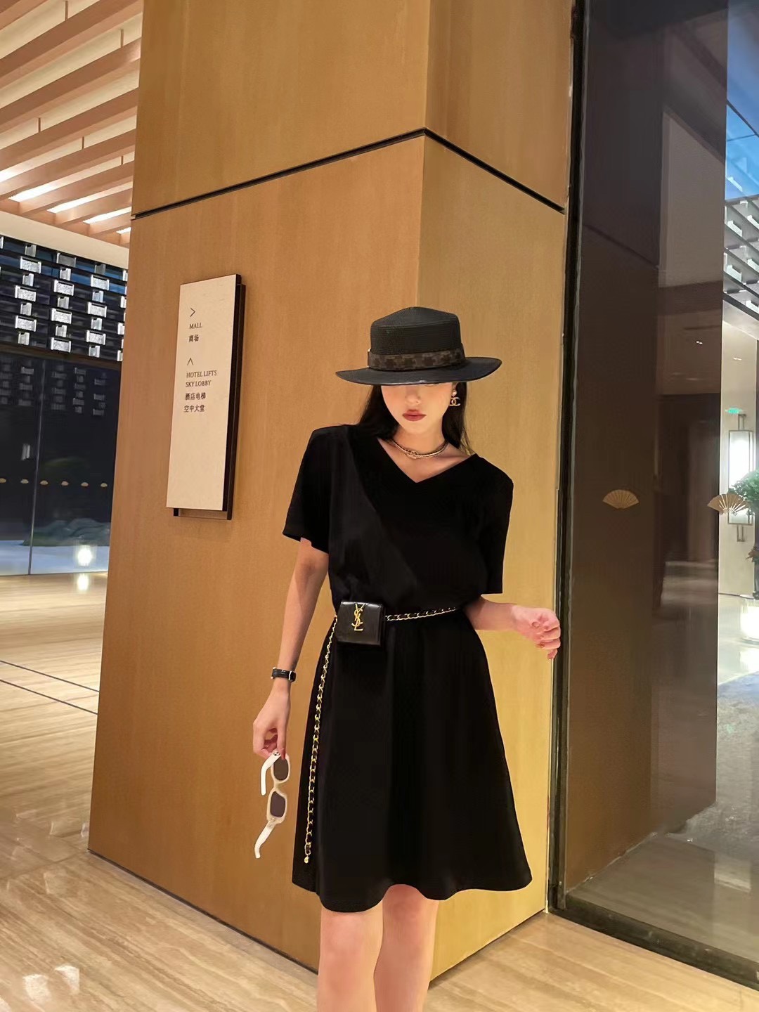 [TOP] Y$L T-Shirt Dresses With Belt - 3 Color - Ysl Yves Saint Laurent