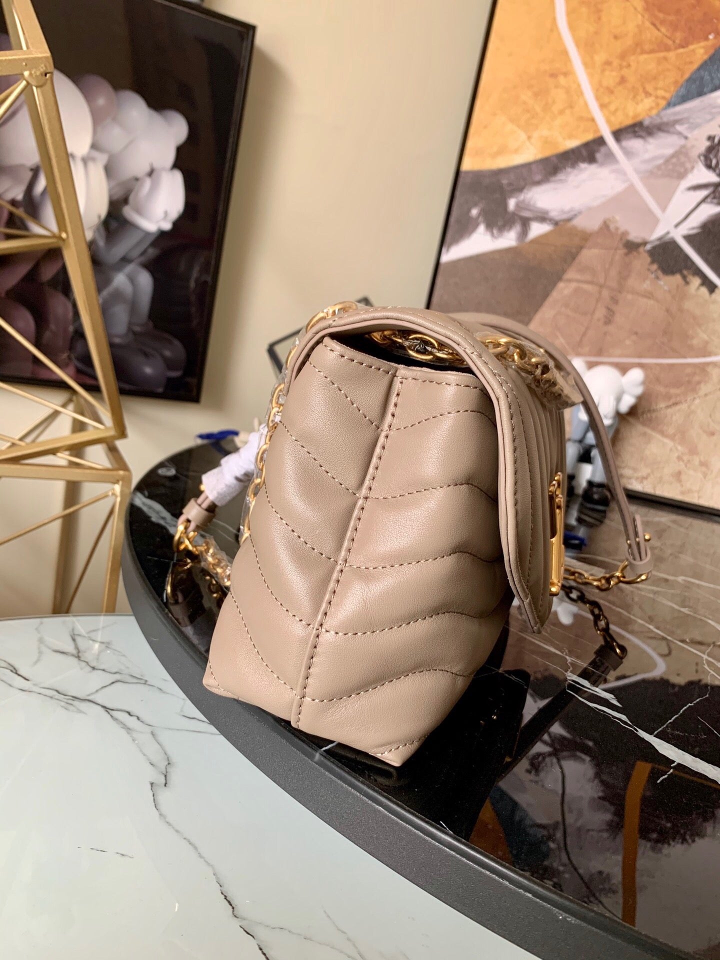 [TOP] L&V £V New Wave Chain Bag - Beige - LV Louis Vuitton