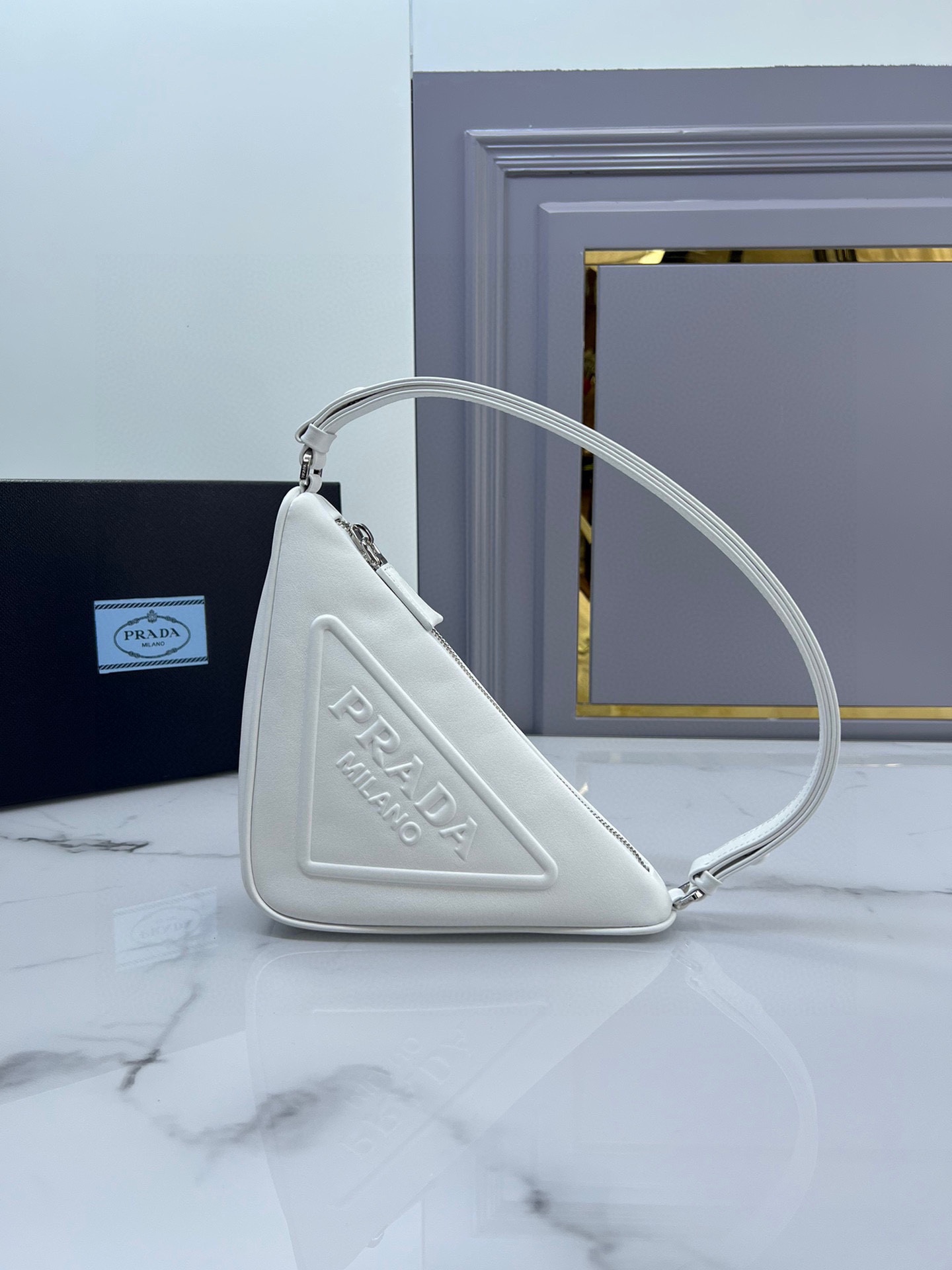 [TOP] PR@DA Calfskin Triangle Bag - 4 Color - Prada