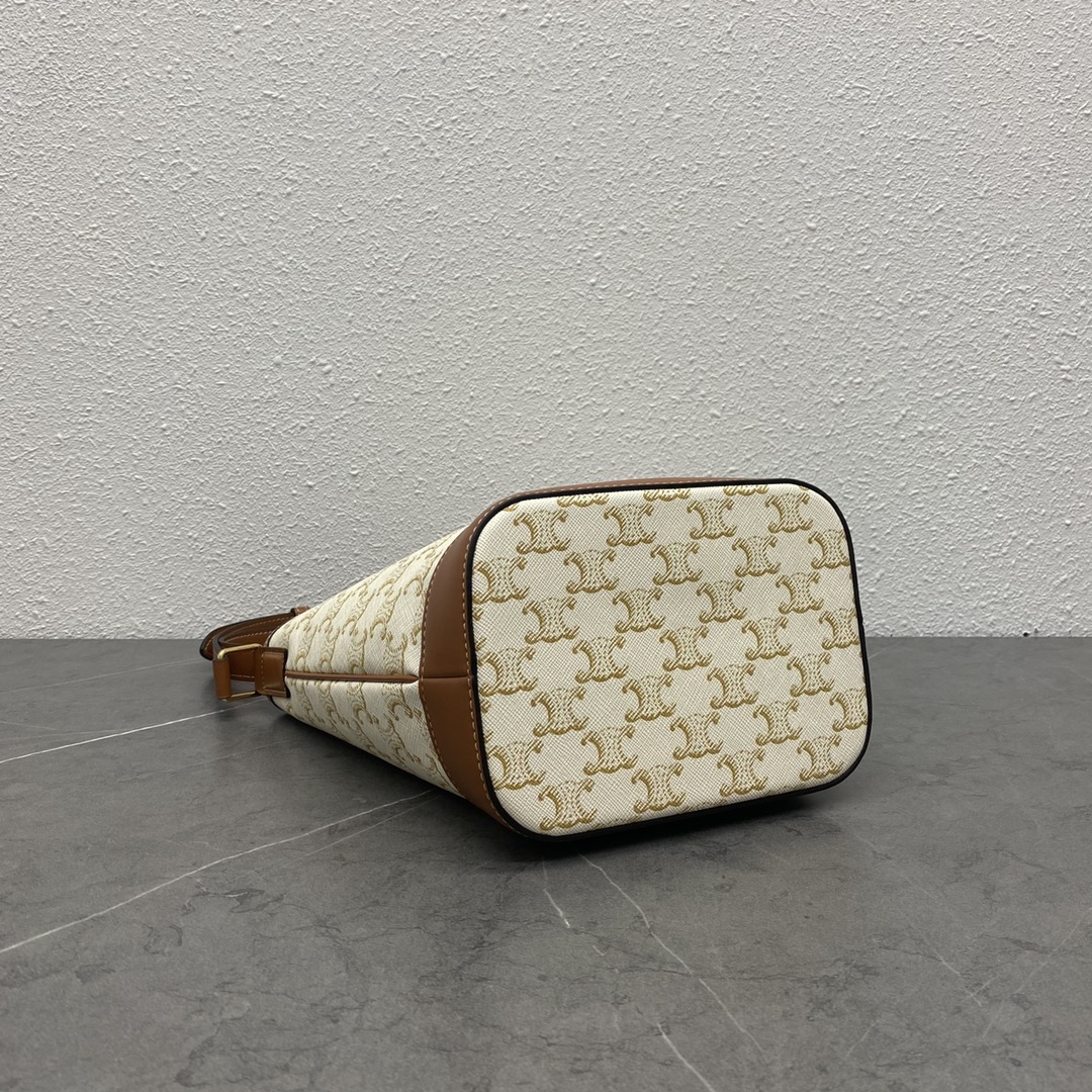[TOP] C€LINE Cuir Triomphe Monogram Bag - White - Celine