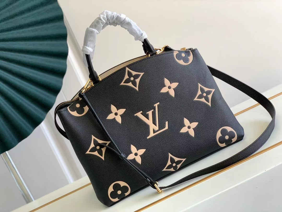 [TOP] L&V L*V Grand Palais Monogram Empreinte Bi-Color Bag - Black - LV Louis Vuitton