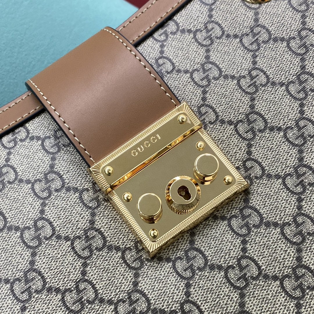 [TOP] GUCC! G*G Padlock Chain Small Tote - Brown - Gucci