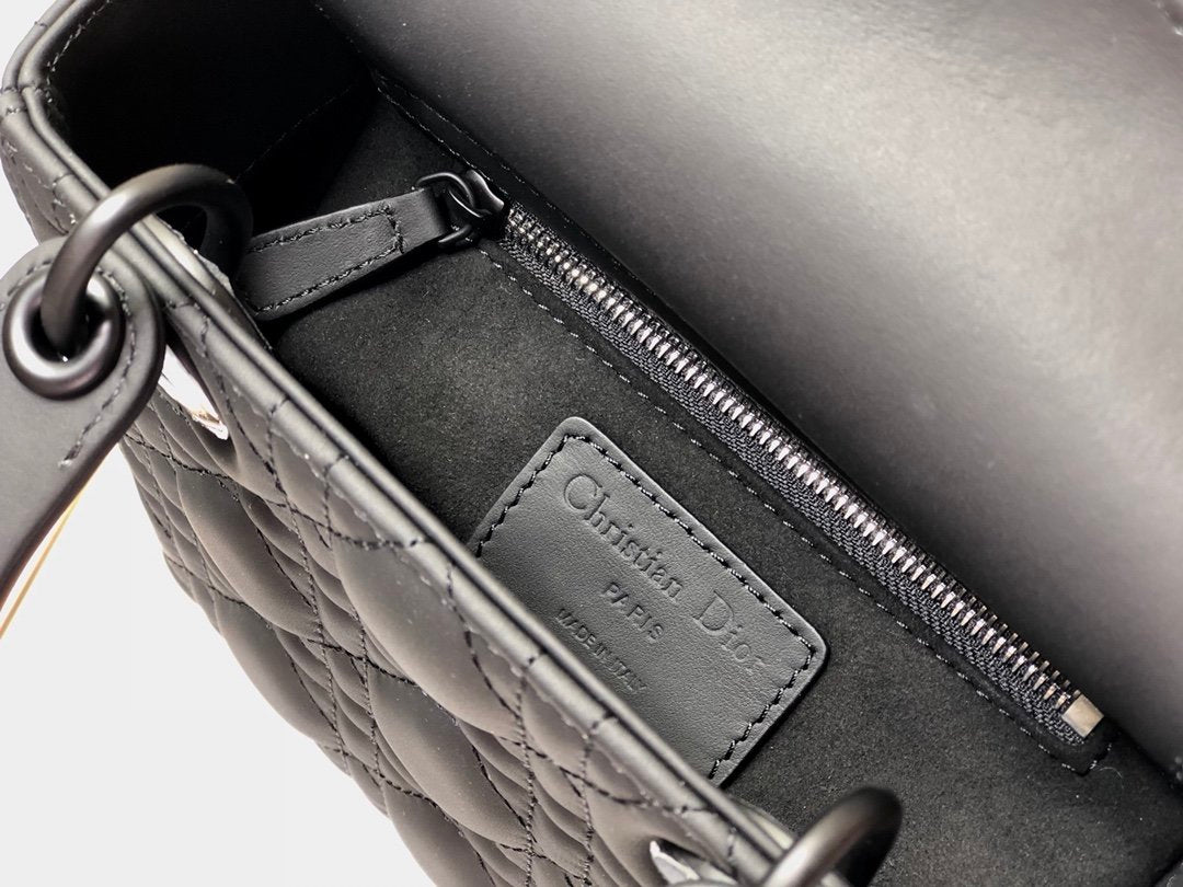 [Top] D!or Lady Christian Dior Bag Matte Mini - Black - Christian Dior