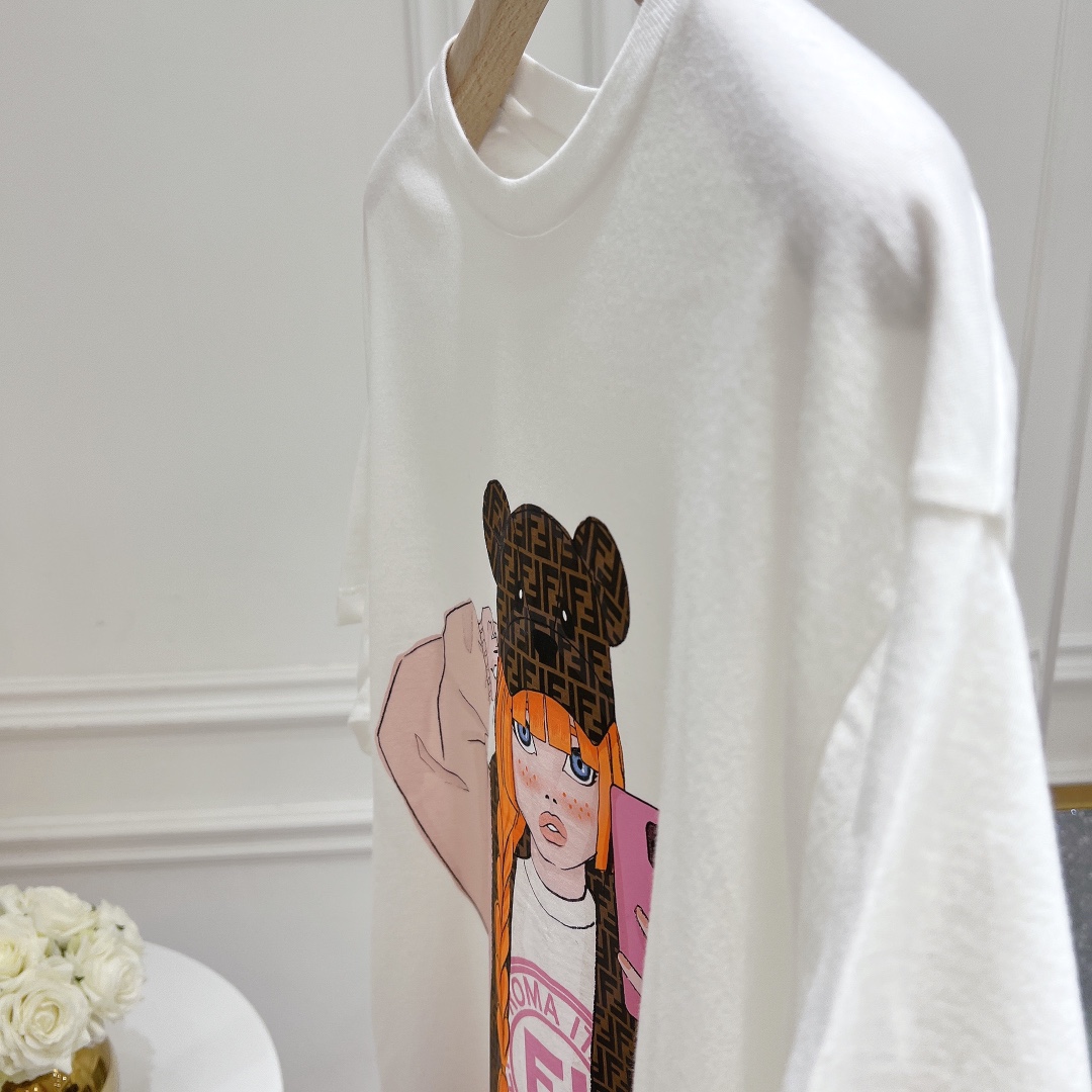 [TOP] D!or Long T-Shirt Short Sleeves - White