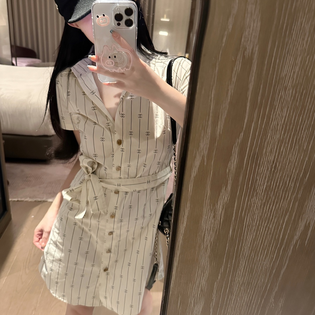 [TOP] CH@NEL Shirt Dresses - beige - Chanel