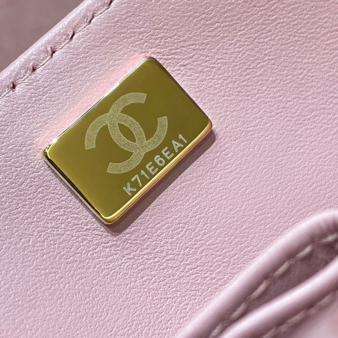 [TOP] CH@NEL Classic Flap Bag Lambskin Medium 25.5CM - Pink & GHW - Chanel