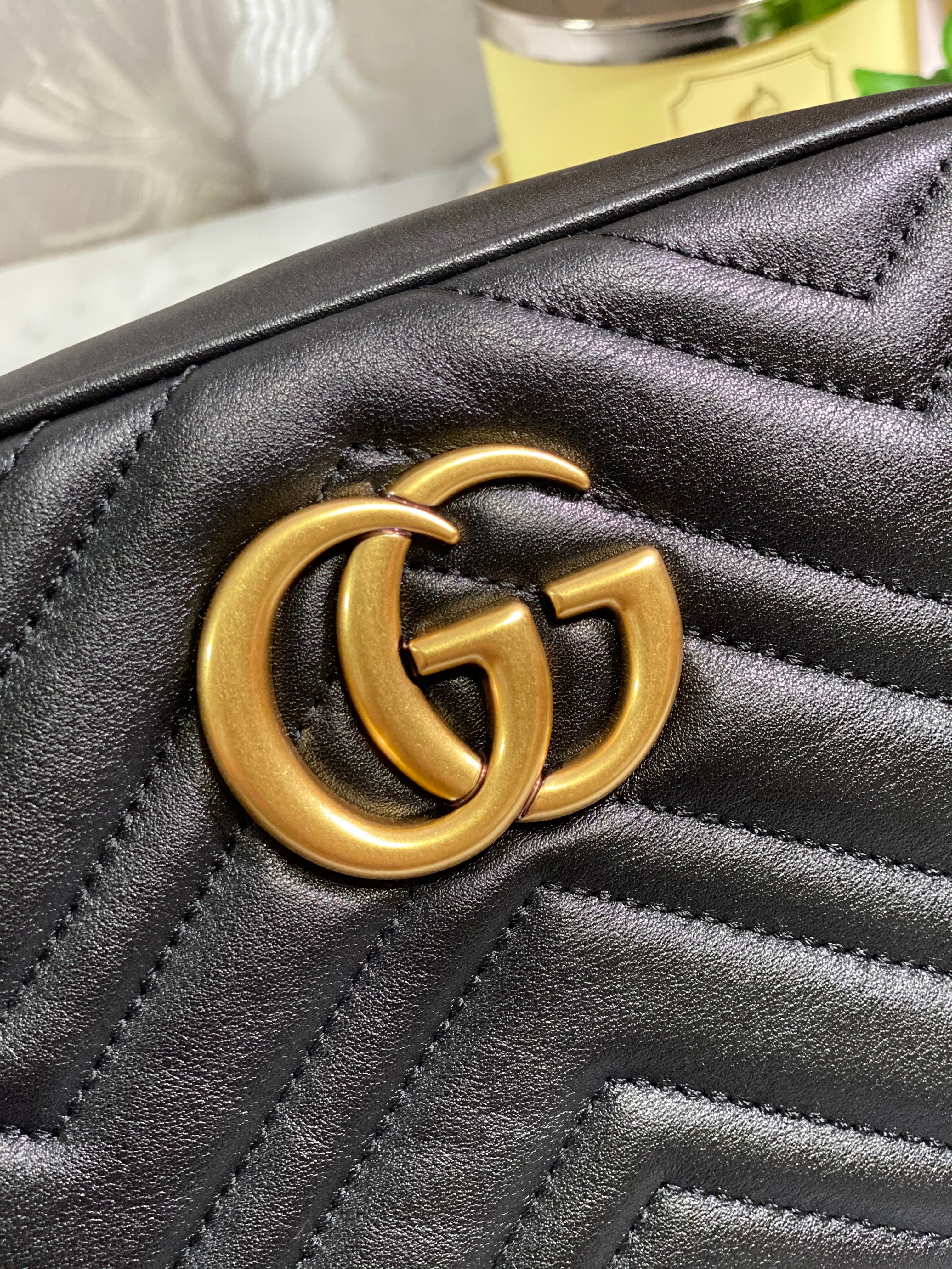 [TOP] GUCC! GG Marmont Bag Matelasse Small - Black - Gucci