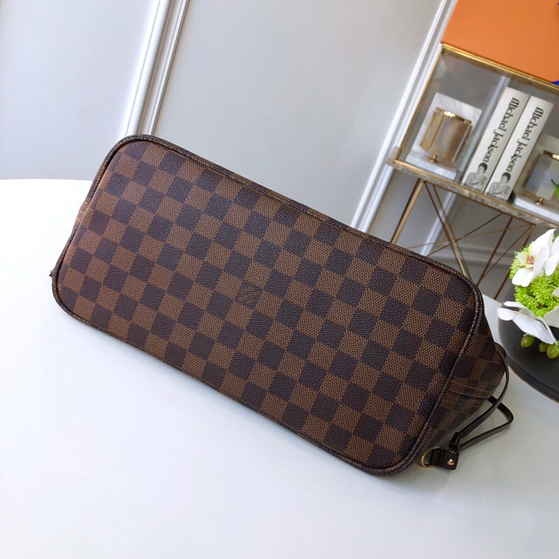 [TOP] L&V LV Neverfull MM Damier Ebene - Red