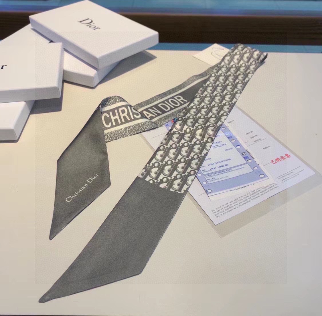 [TOP] D!or Montaigne Mitzah Tie Scarf - 4 Color - Christian Dior