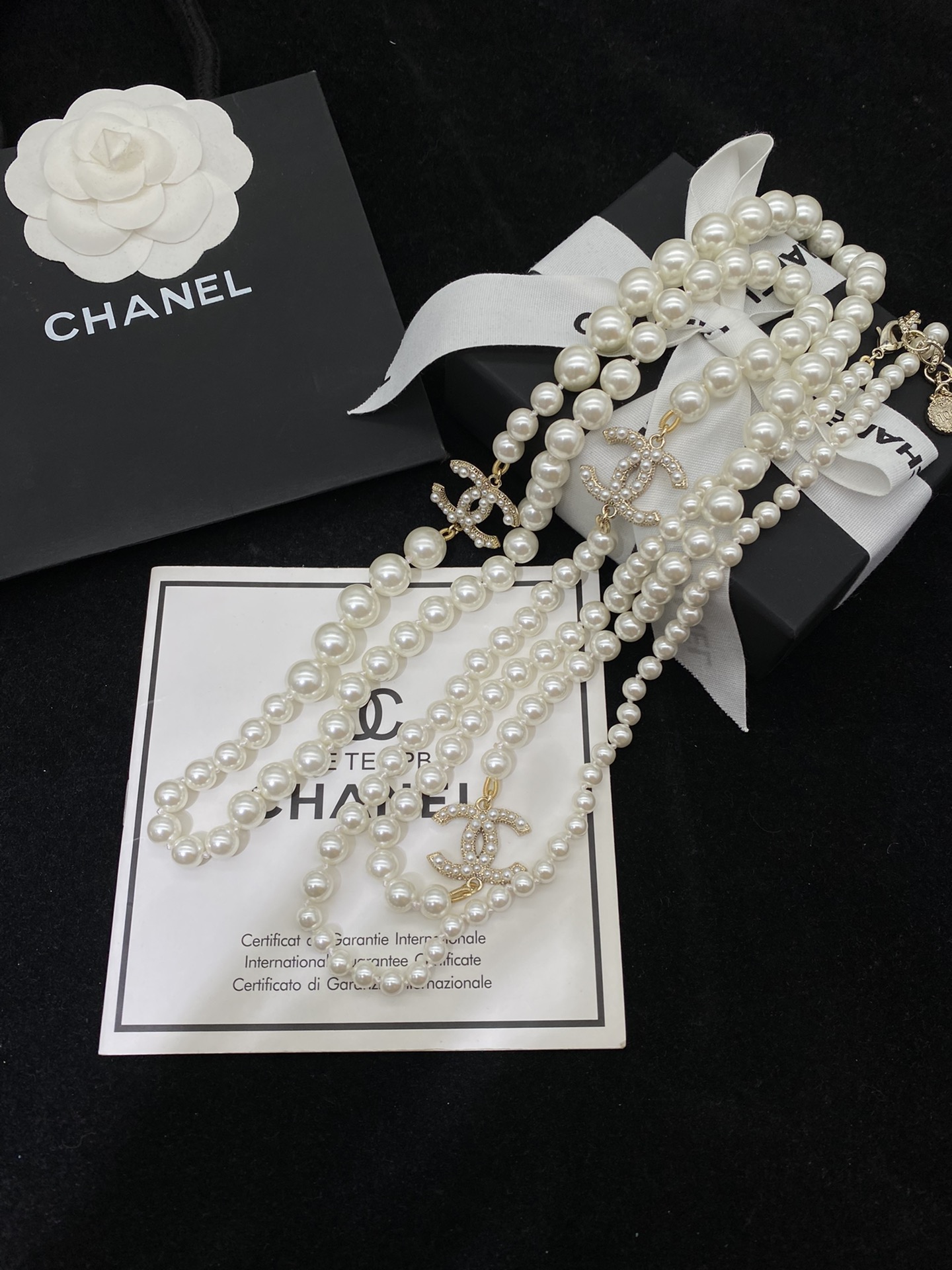 [TOP] CH@NEL Layering Pearl Necklace - Chanel