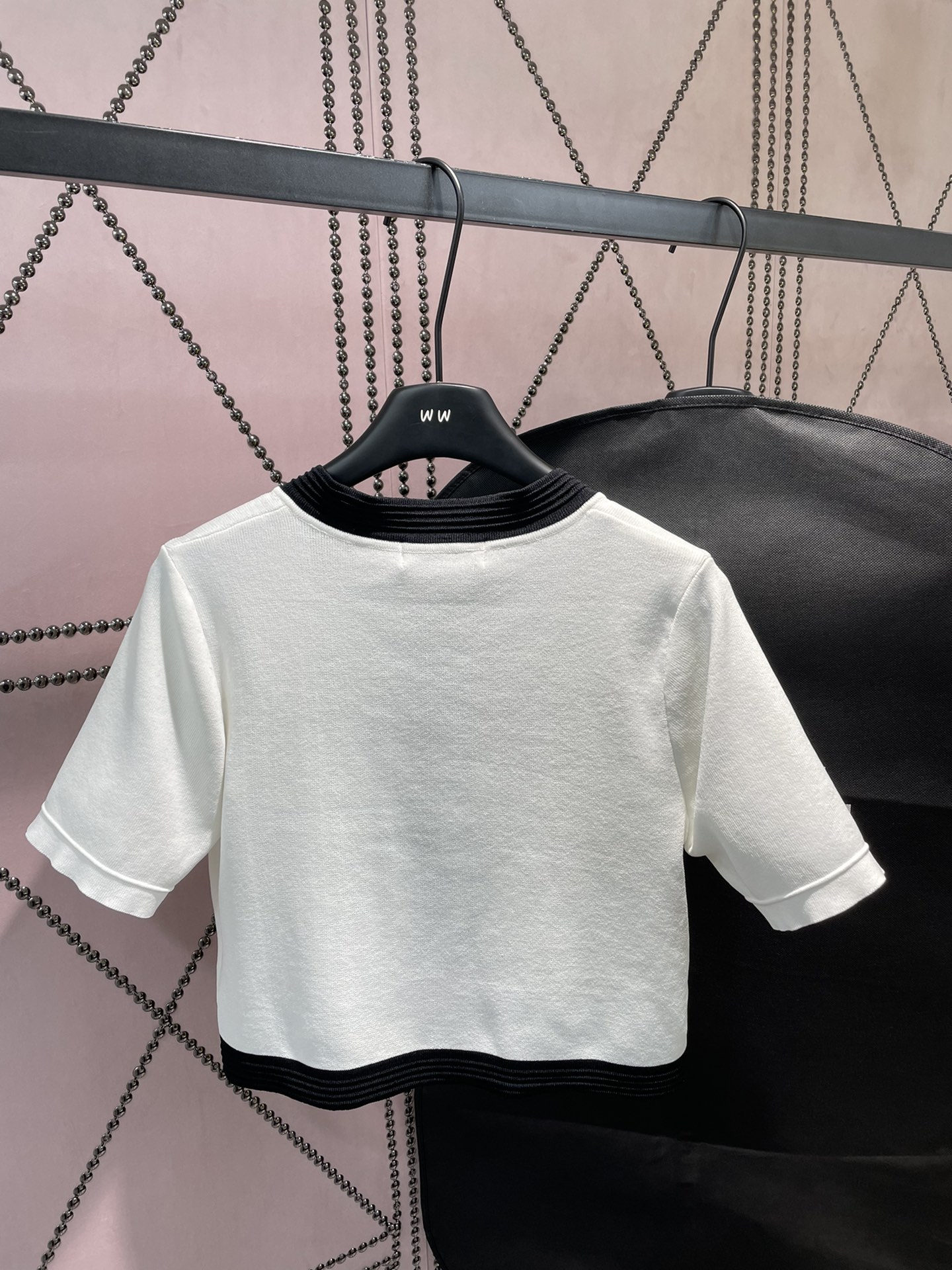 [TOP] CH@NEL knitted  T- Shirt - White - Chanel