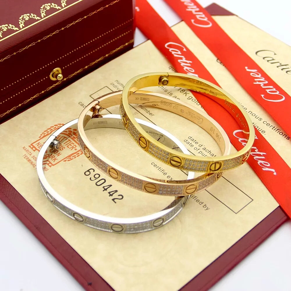 [TOP] C@rtier Love Bracelet w Small Stones - Cartier