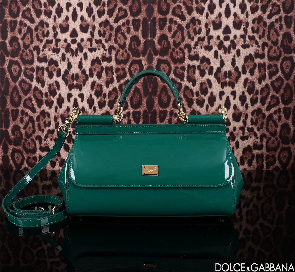 [TOP] D^G  Polished Calfskin Sicily Bag - Green - Dolce&Gabbana