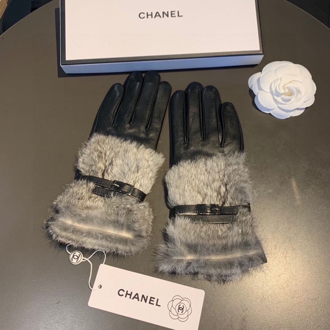 [TOP] CH@NEL Gloves - Black - Chanel