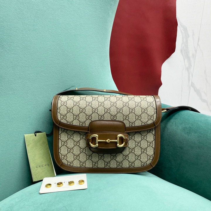 [TOP] GUCC! G*G Horsebit Medium Bag - Brown - Gucci