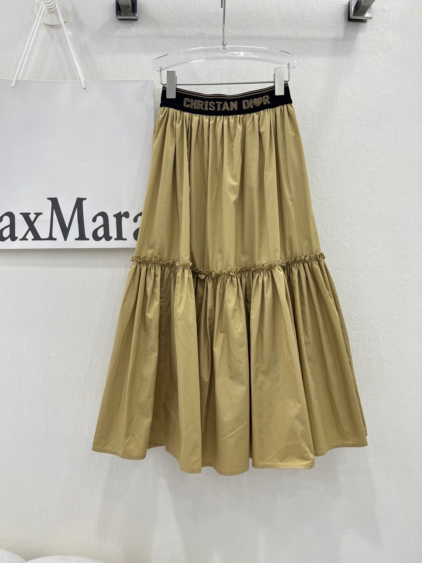 [TOP] D!or Elastic Waist Midi Skirt - 2 Color - Christian Dior