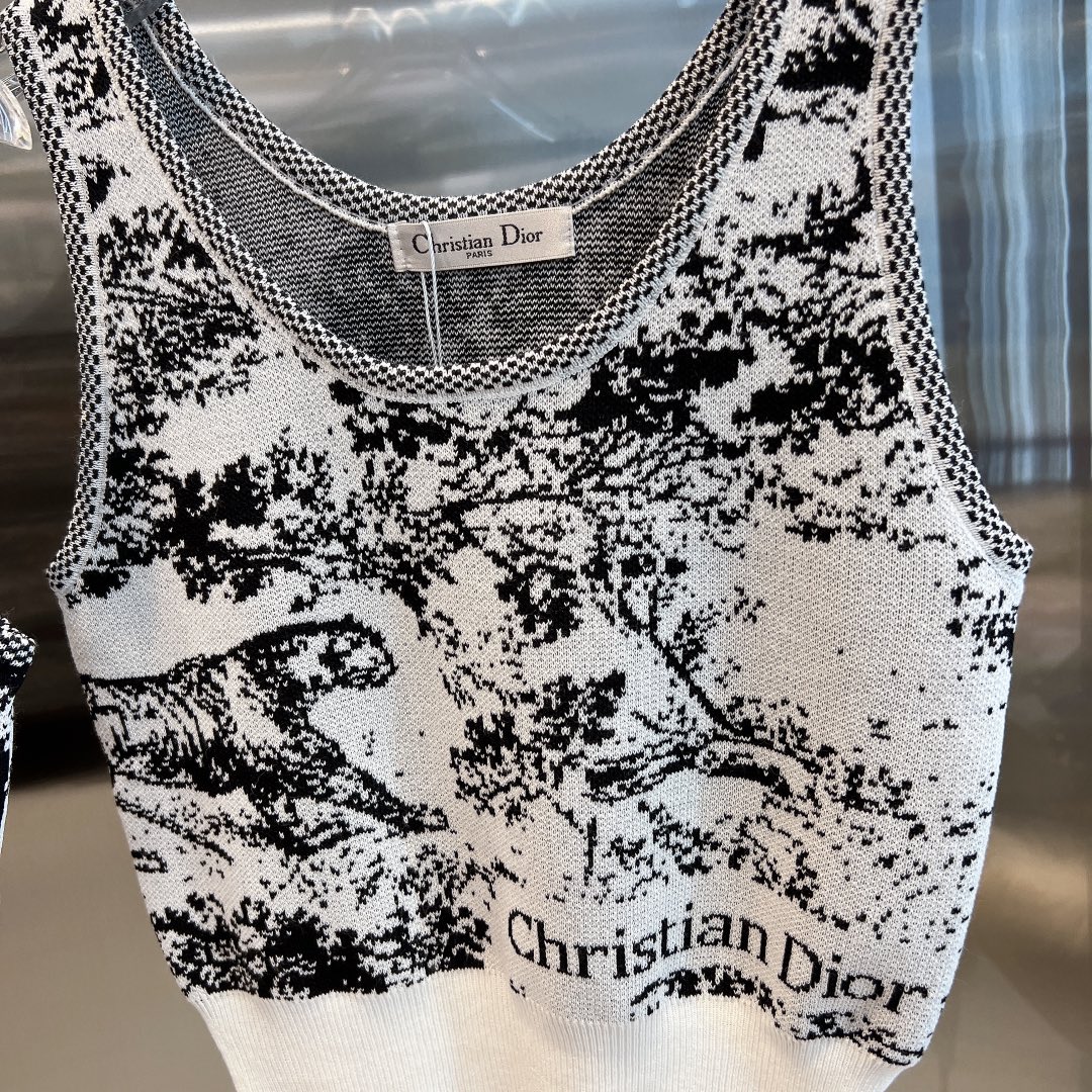 [TOP] D!or Knitted Vest - 2 Color - Christian Dior