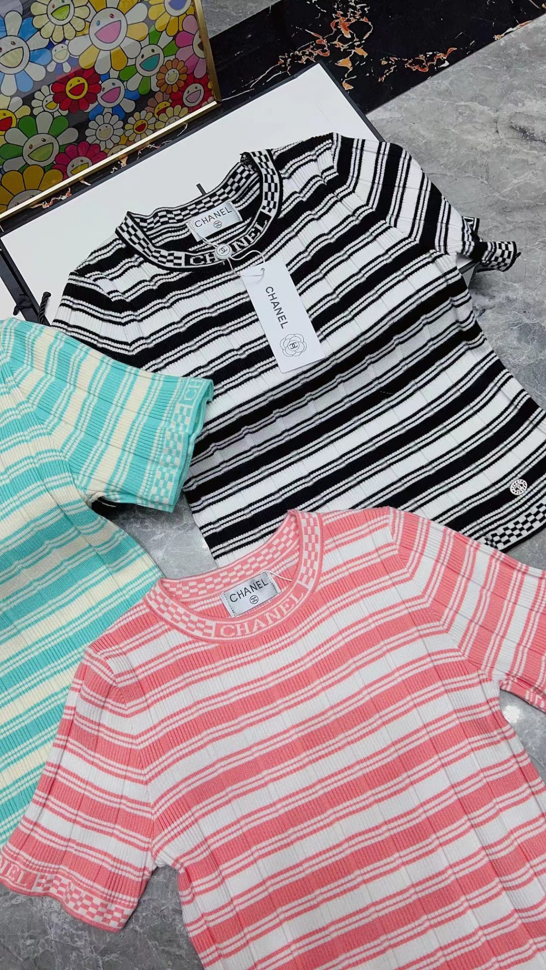 [TOP] CH@NEL Knitted Short Sleeve - 3 Color - Chanel