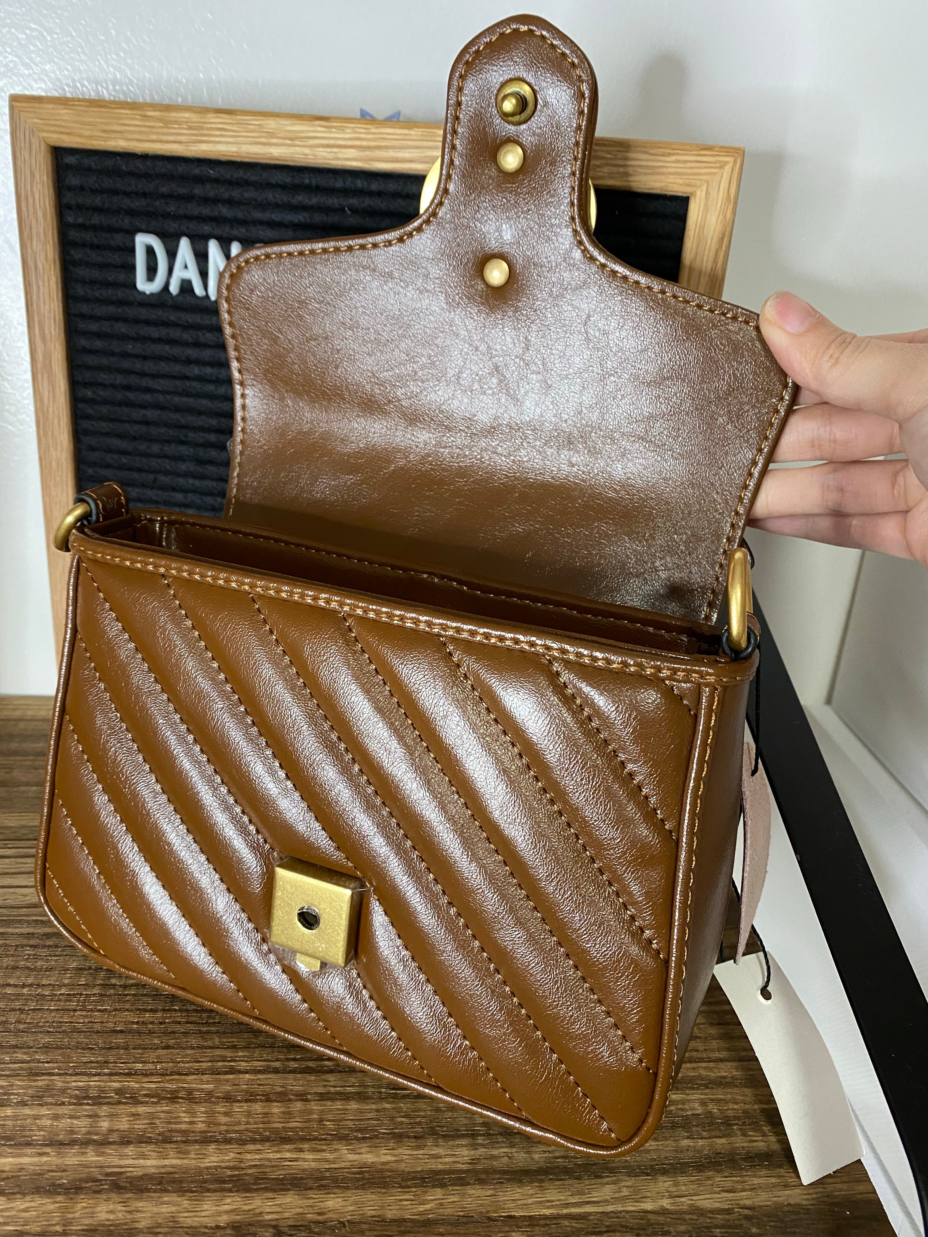[TOP] GUCC! GG Marmont Bag Top Handle Aged Skin Small - BROWN - Gucci