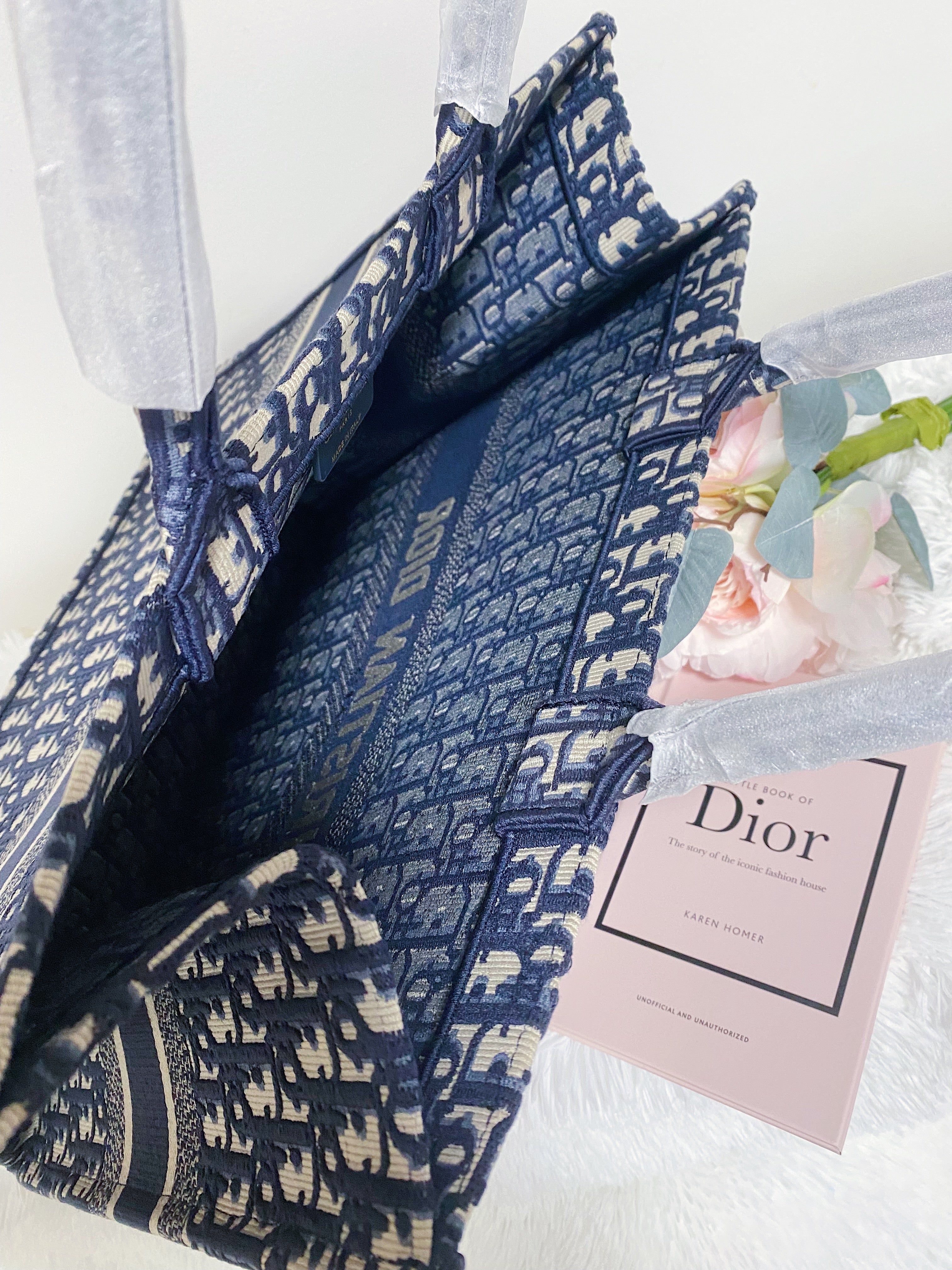 [TOP] D!or Book Tote Bag Large - Blue Oblique - Christian Dior