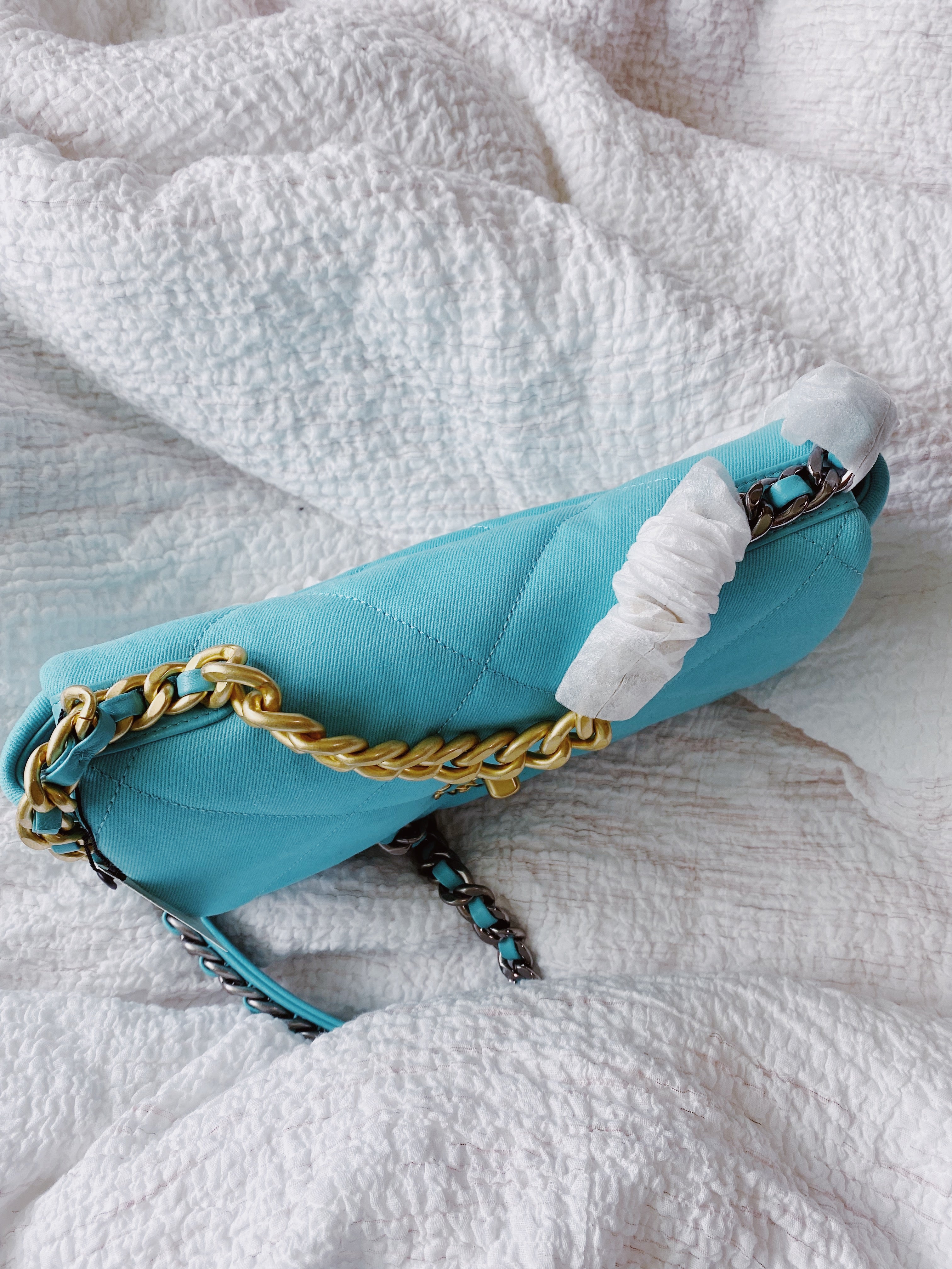 [TOP] CH@NEL 19 Bag Small 26cm - Tiffany Blue - Chanel