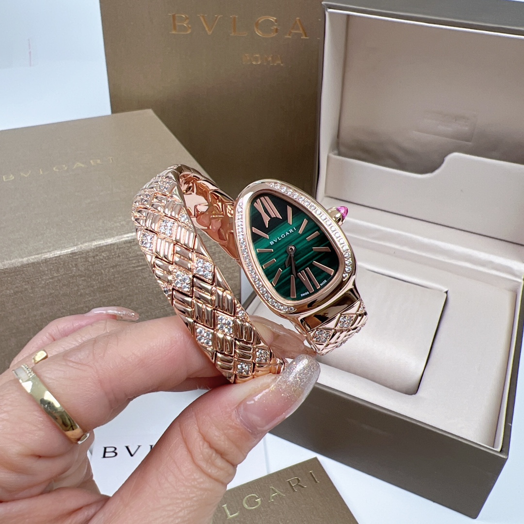 [Top] BVLG@RI SERPENTIN SPIG Watches with Diamond - 5 Color - Bvlgari