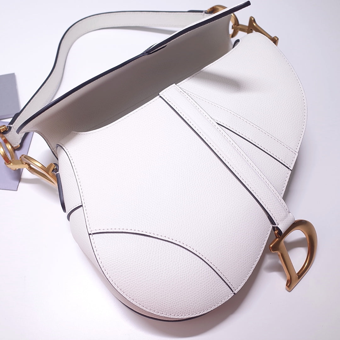 [TOP] D!or Saddle Bag Medium - White - Christian Dior