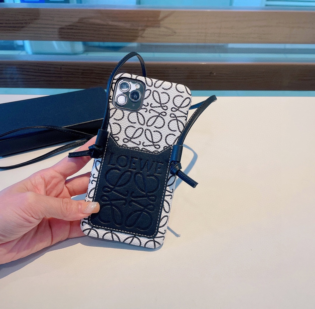 [TOP] LOEW€ Iphone case - White\ Brown - Loewe