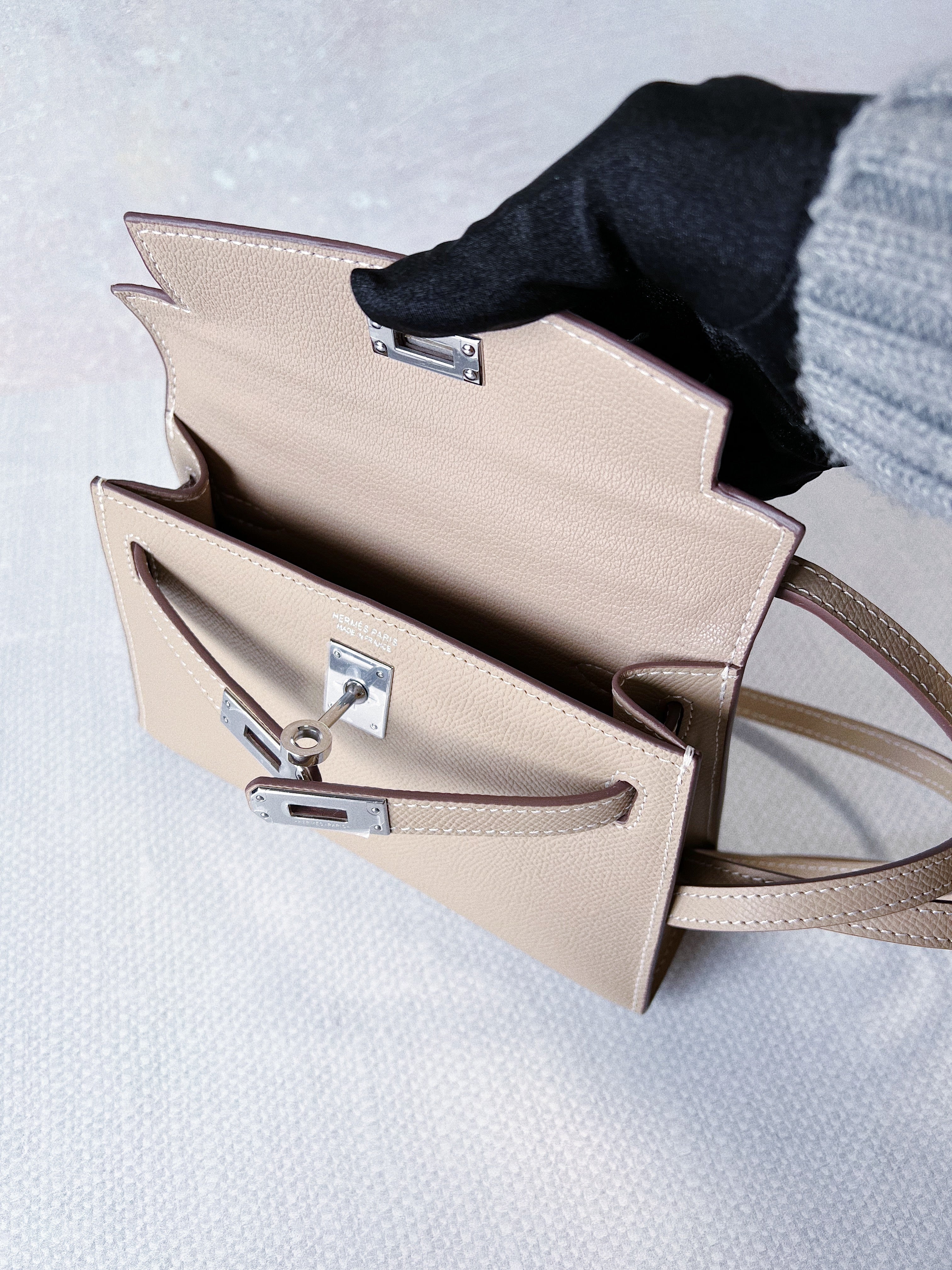 [TOP] H€RMES Mini Kelly II Epsom Leather 19cm - Taupe - Hermes