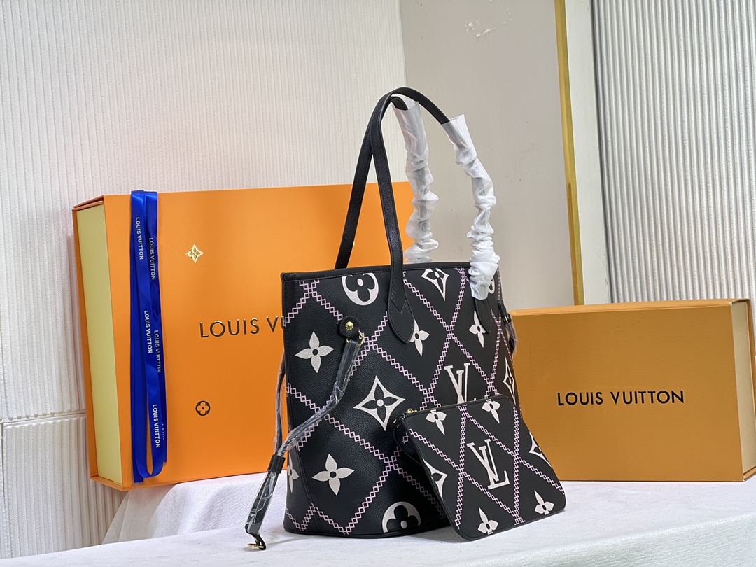 [TOP] L&V L.V Neverfull Full leather press printing-2 colors - LV Louis Vuitton