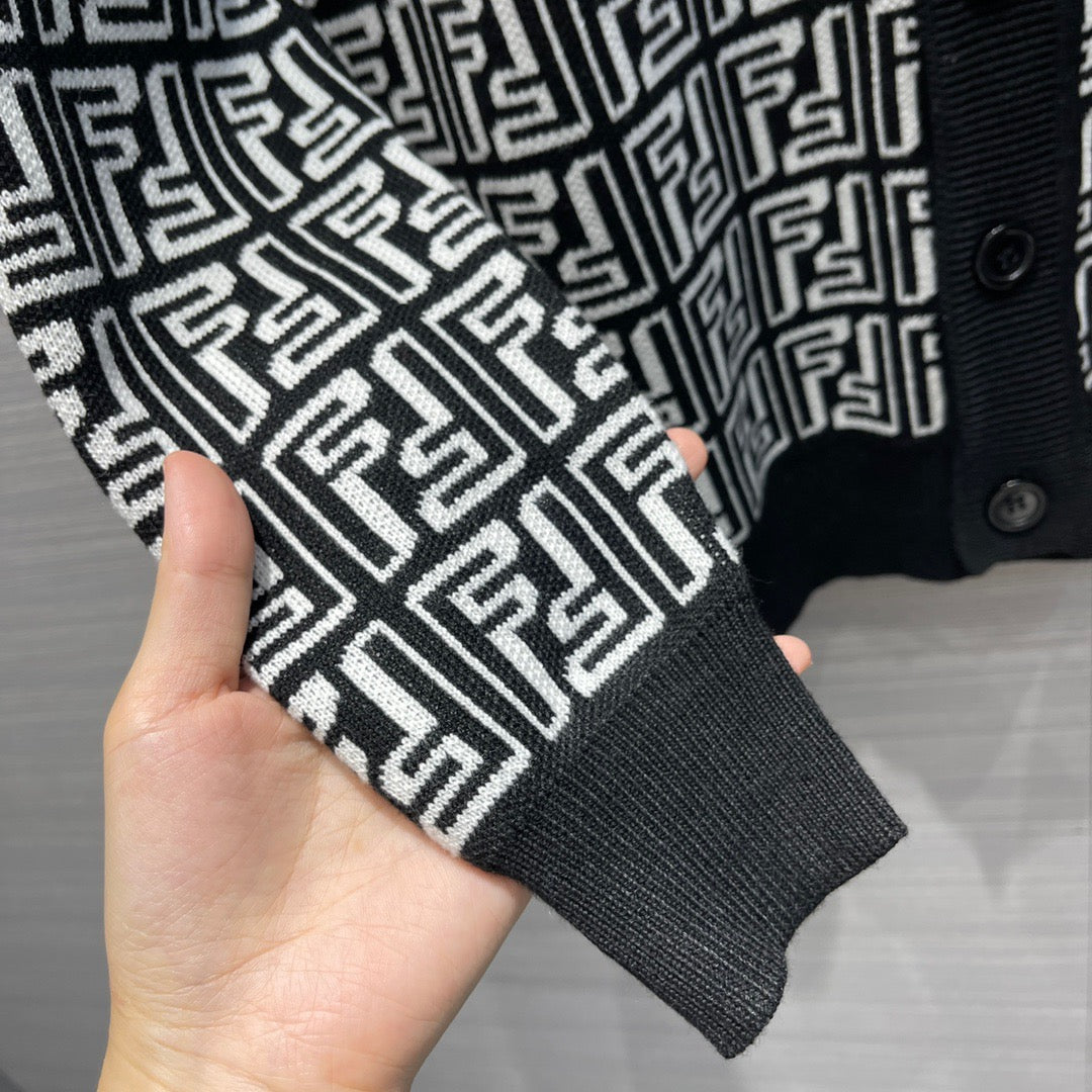 [TOP] F€NDI F€ndi 22 Black and White Cardigan - Fendi