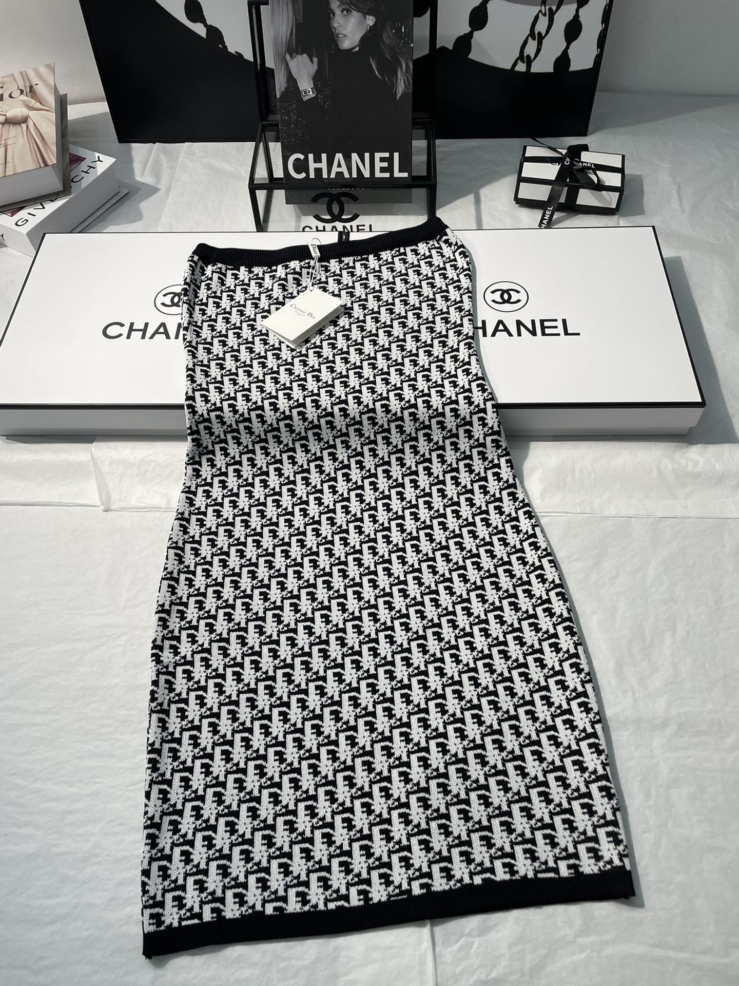 [TOP] D!or Knitted Tube Top Dresses - Black - Christian Dior