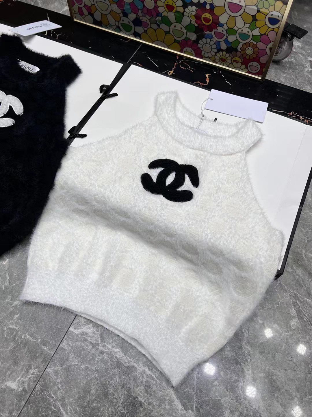 [TOP] CH@NEL Halterneck Knitted Vest - 2 Color - Chanel