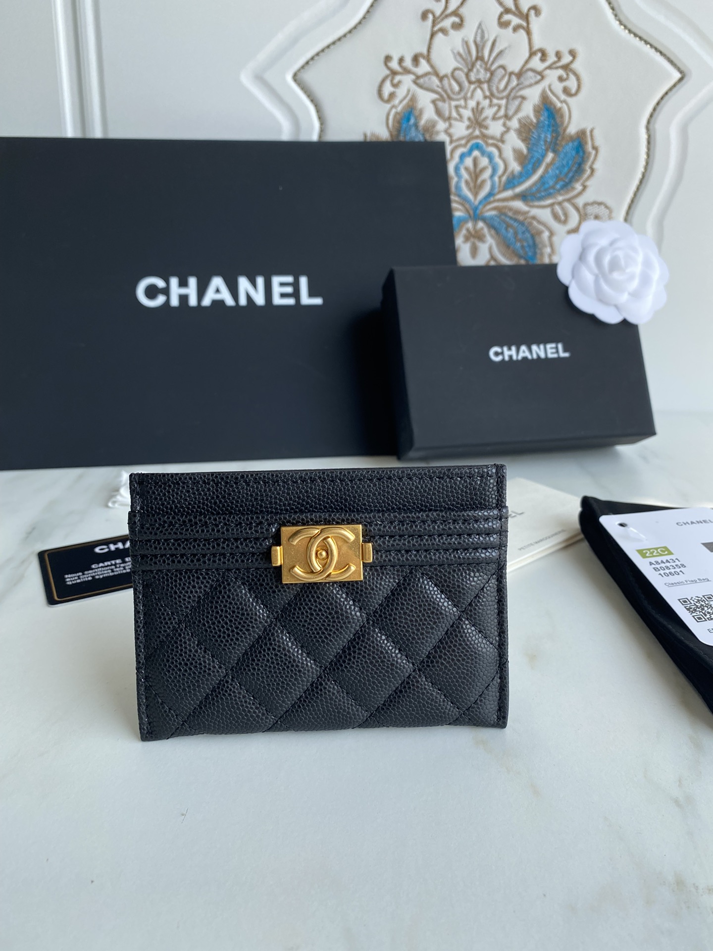 [TOP] CH@NEL Leboy Cardholder - GHW&SHW - Black - Chanel